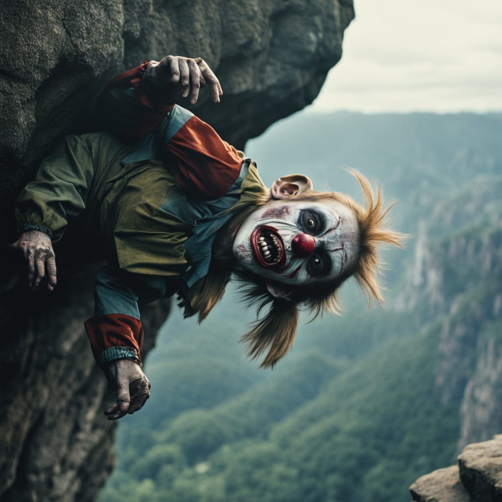 Ethereal Zombie Monkey Monster Dangles from Cliff's Edge