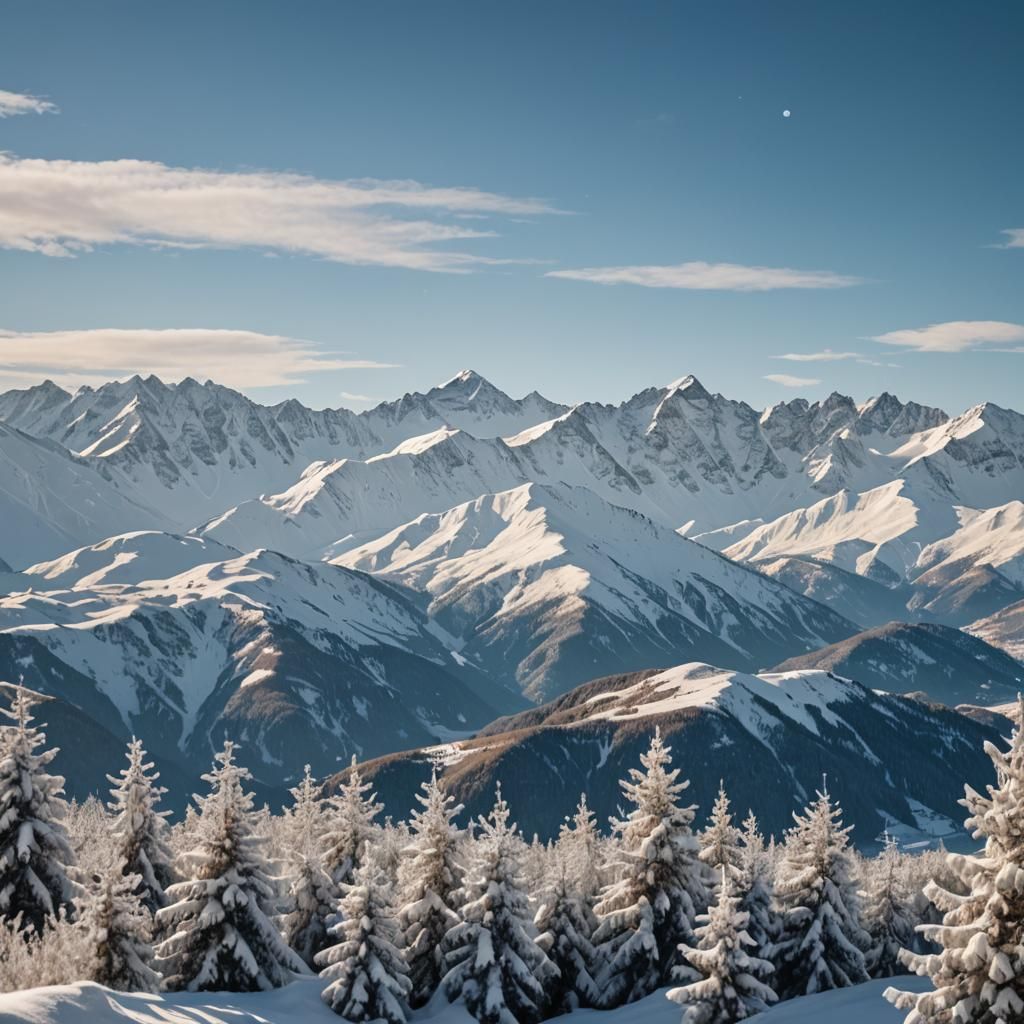 Cinematic Snowy Mountain Landscape Photography