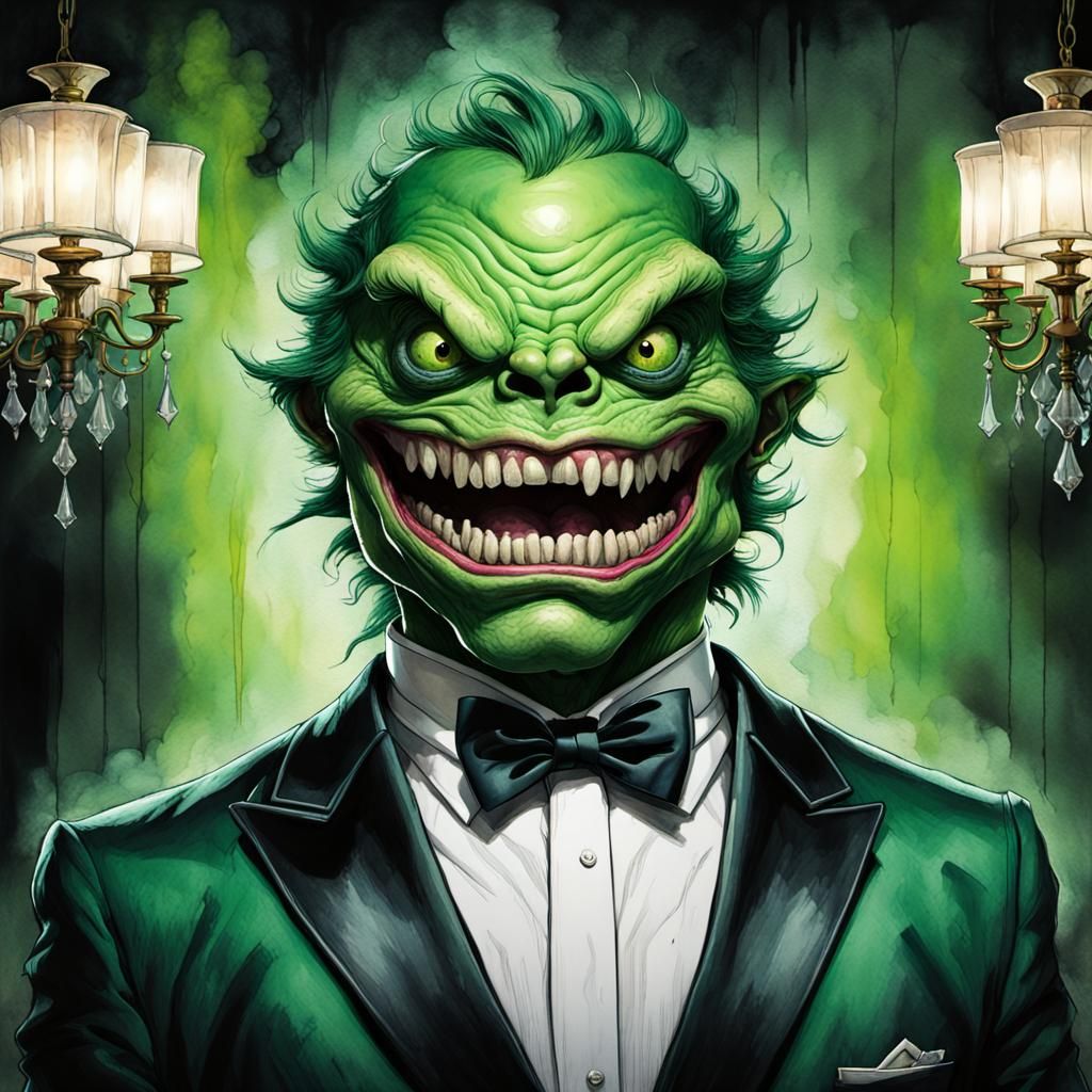 Monster in Tuxedo: Hyper-Realistic Comic Art