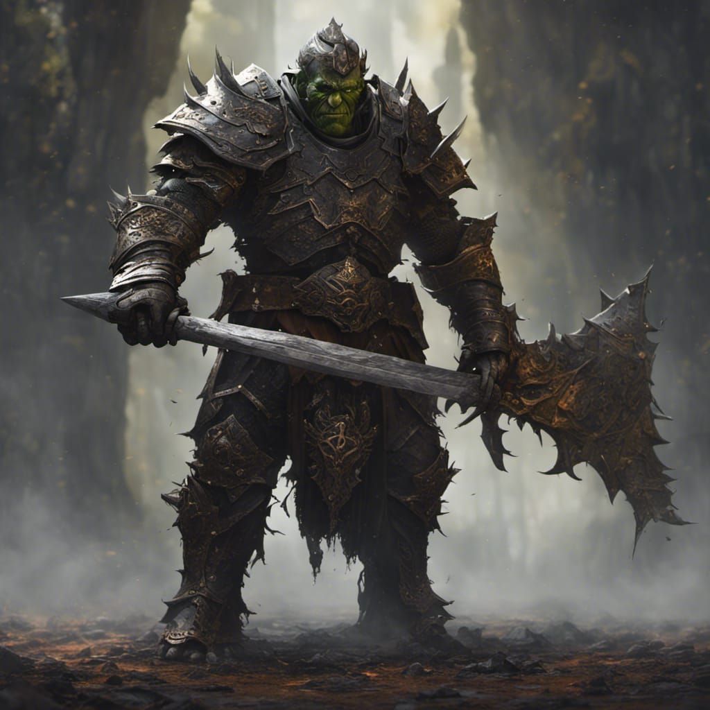 Orc Knight Noble Phantom in Dark Fantasy Style