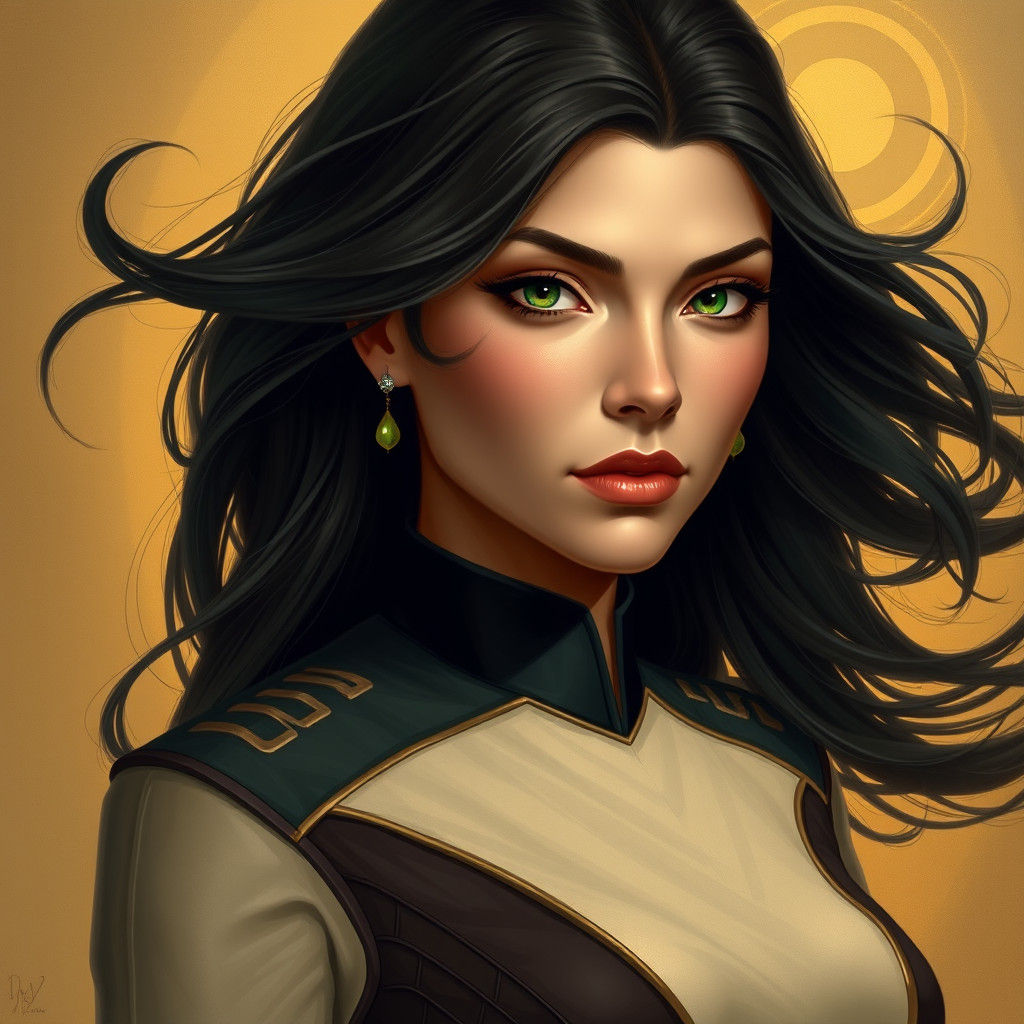 Elegant Starfleet Officer in Surrealist Style