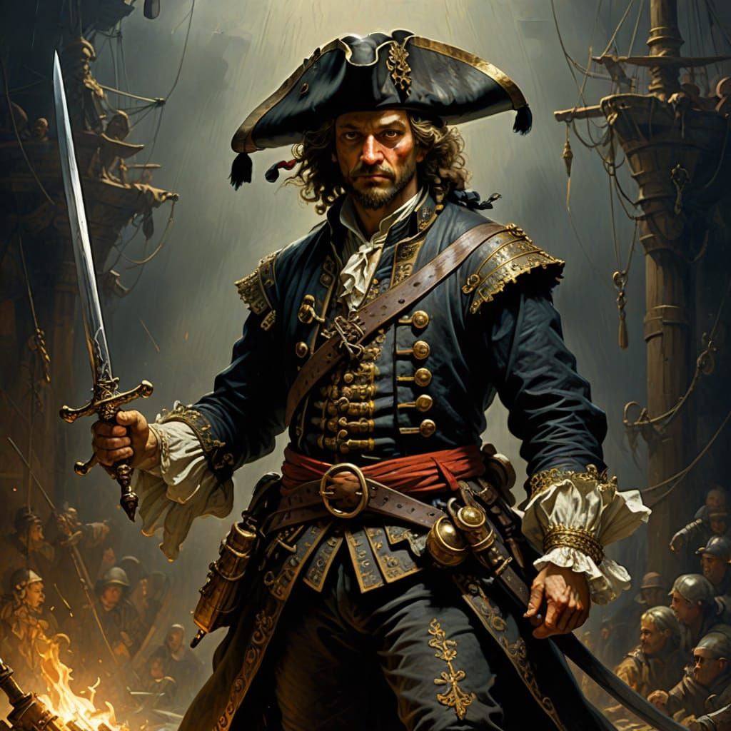 Pirate Queen with Sword, Baroque Style