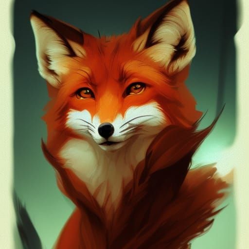 Chibi Fox Portrait in Hyperdetailed Digital Art