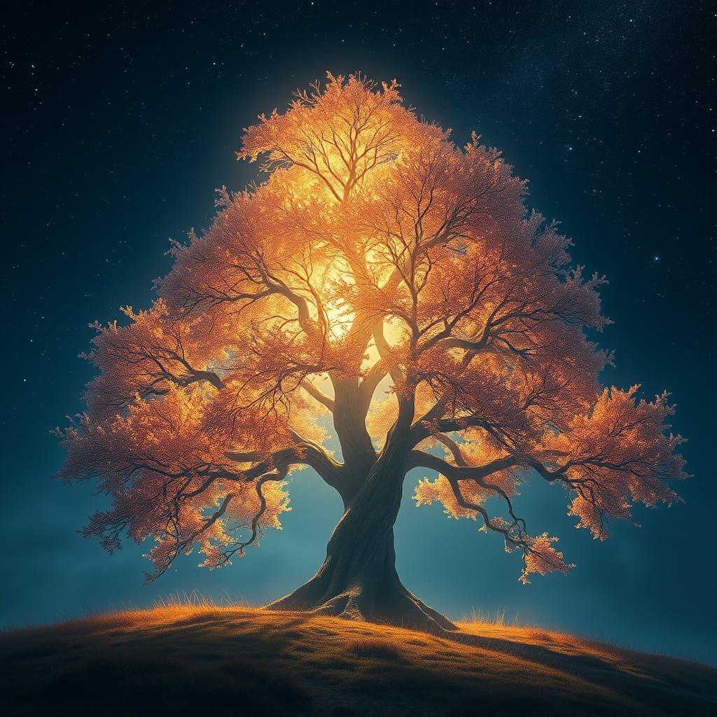 Magical Tree of Light in Fantasy Concept Art