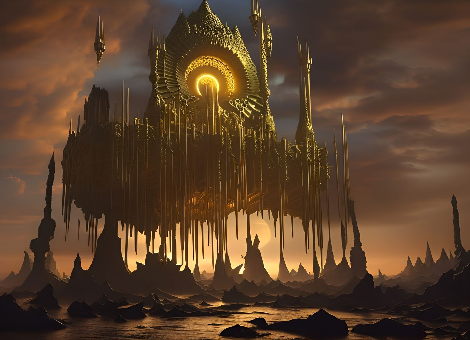 Terrifying Otherworldly Artifact Render in Dark Surrealism