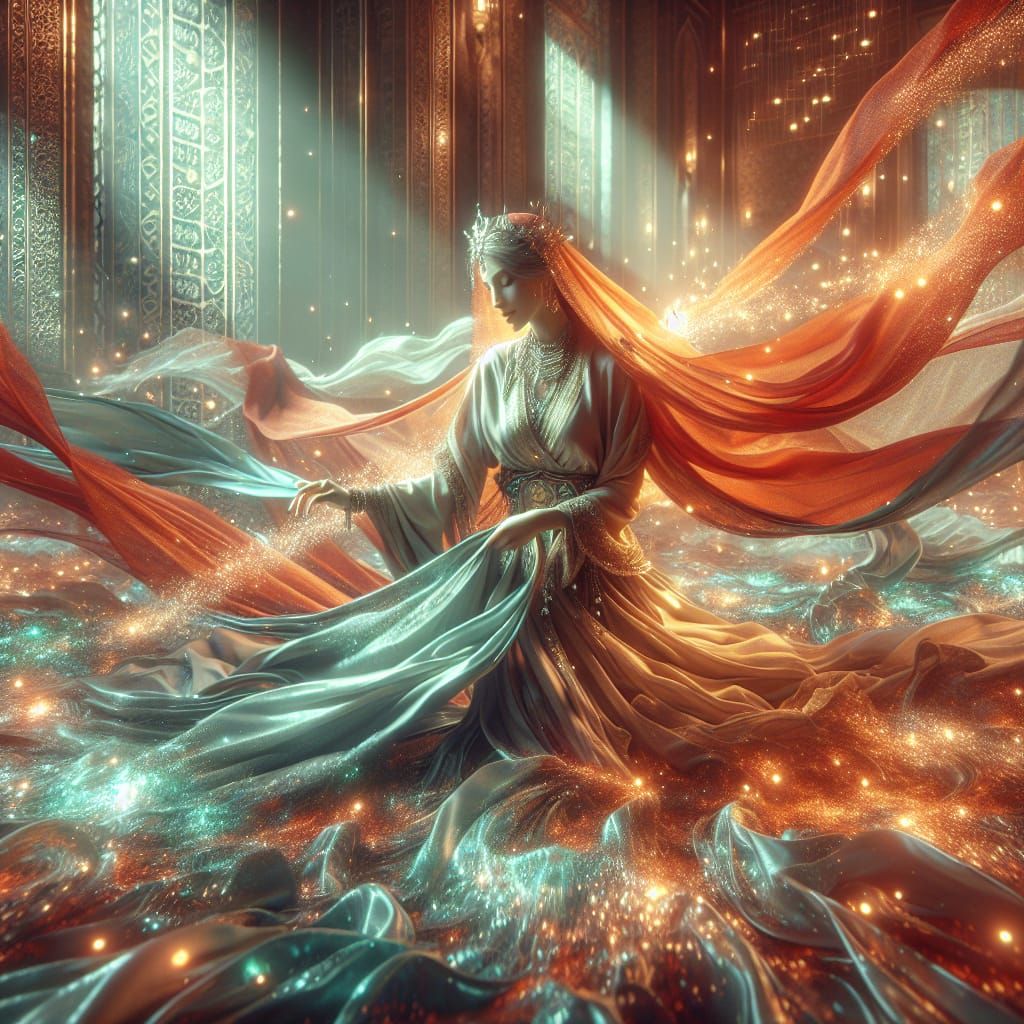 Woman's Joy: Digital Matte Painting in Art Nouveau Style