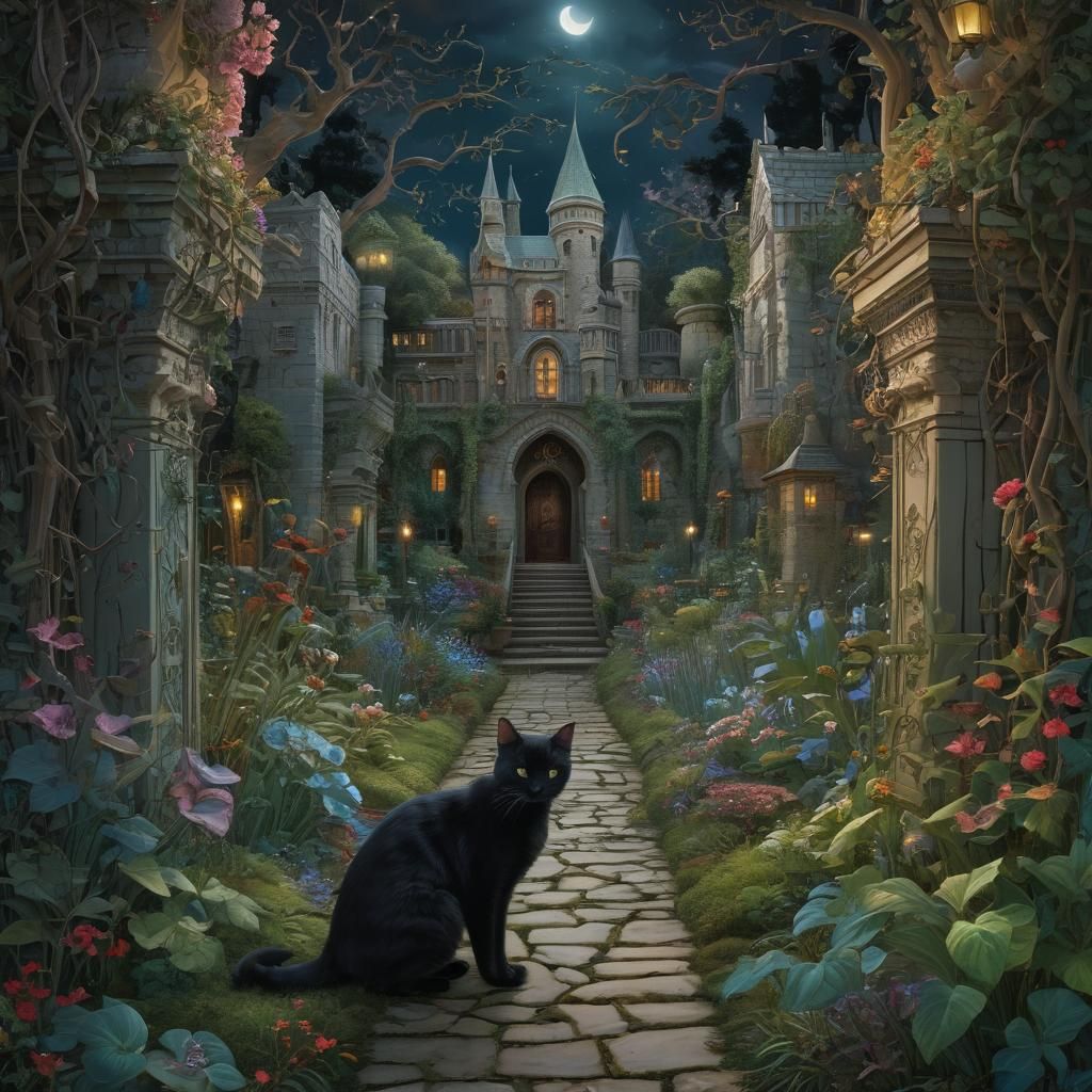 Faerie Castle Garden Maze at Twilight