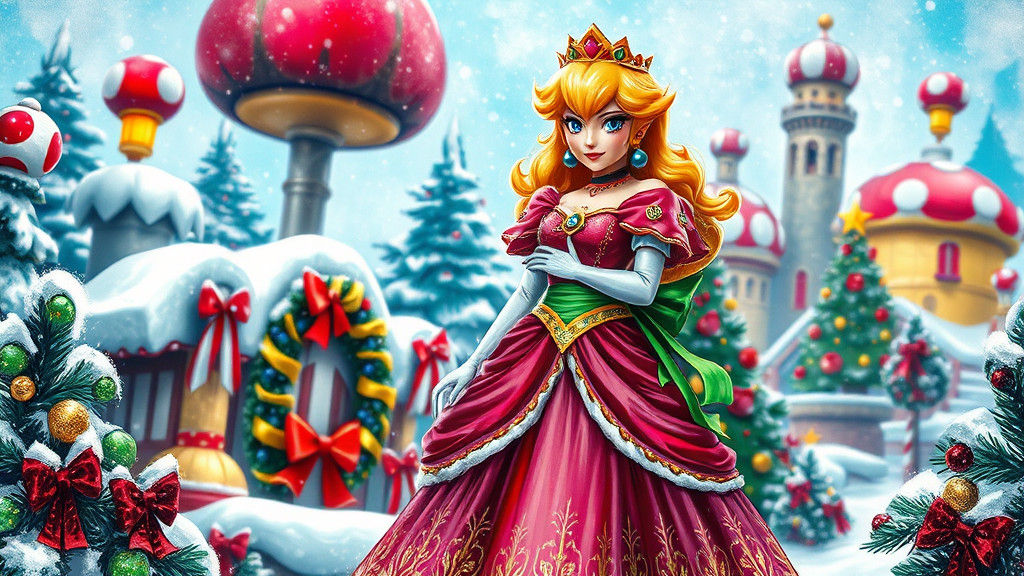 Princess Peach Christmas in Mushroom Kingdom: Graffiti Art