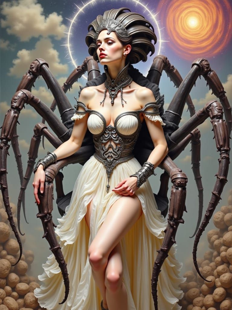 Spider Queen in Surreal Biomechanical Style