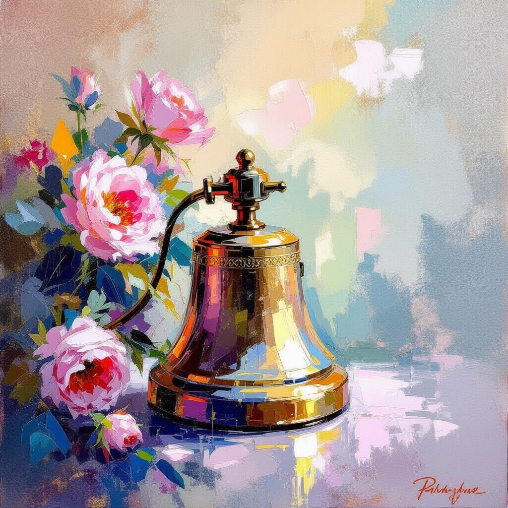 Impressionistic Bell with Radiant Colors and Soft Brushwork