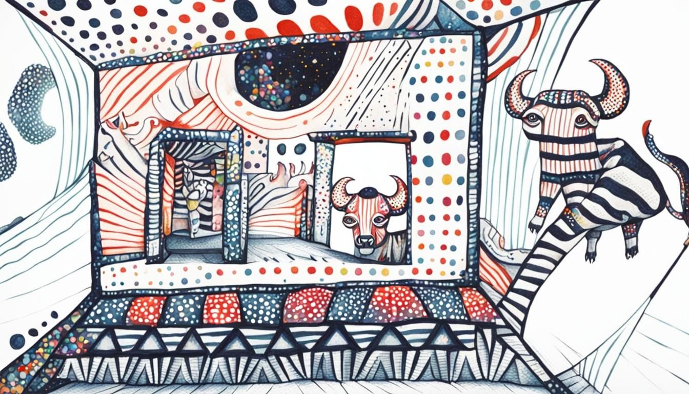 Psychedelic Bulls in a Boxed Room