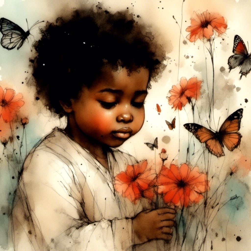 Vibrant Garden Scene in Impressionist Oil Style