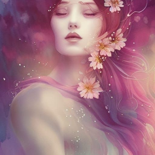 Ethereal Sasquatch Portrait in Watercolor Style