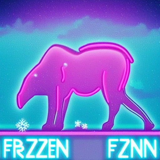 Frozen Planet in Synthwave Neon Retro Style