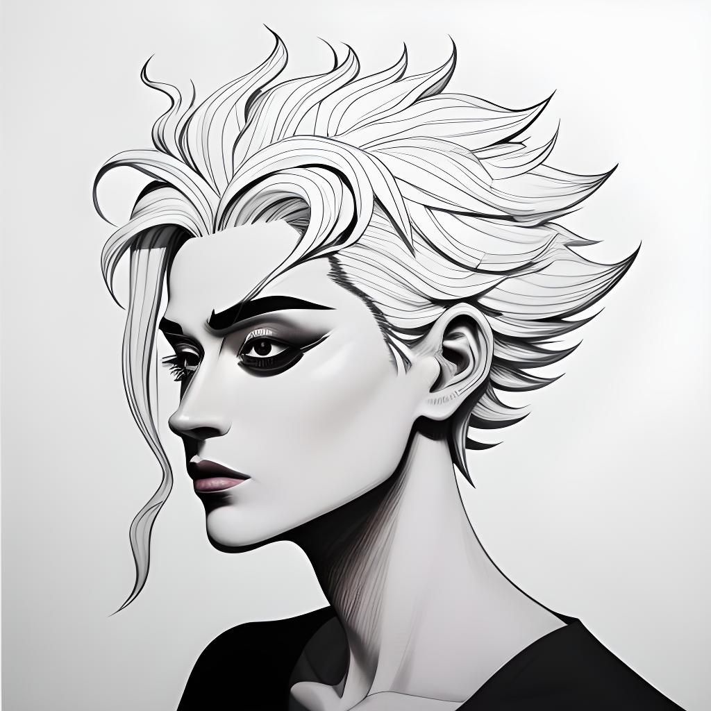 Abstract Drawing with Bold Shapes and Quirky Lines