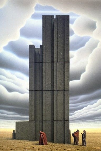 Ominous Building in Synthetism Renaissance Style