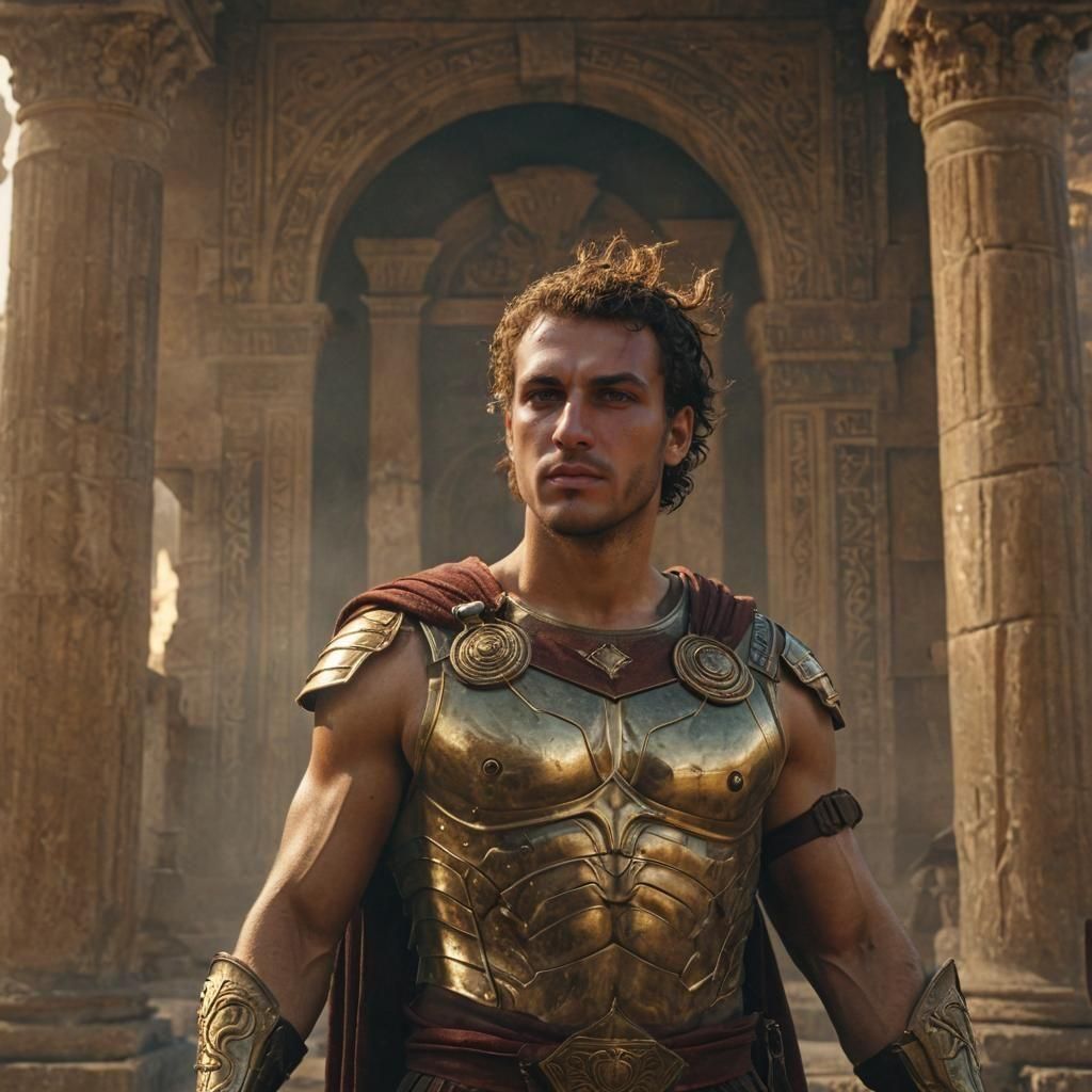 Handsome Greek Assassin with Scar, Detailed Matte Painting