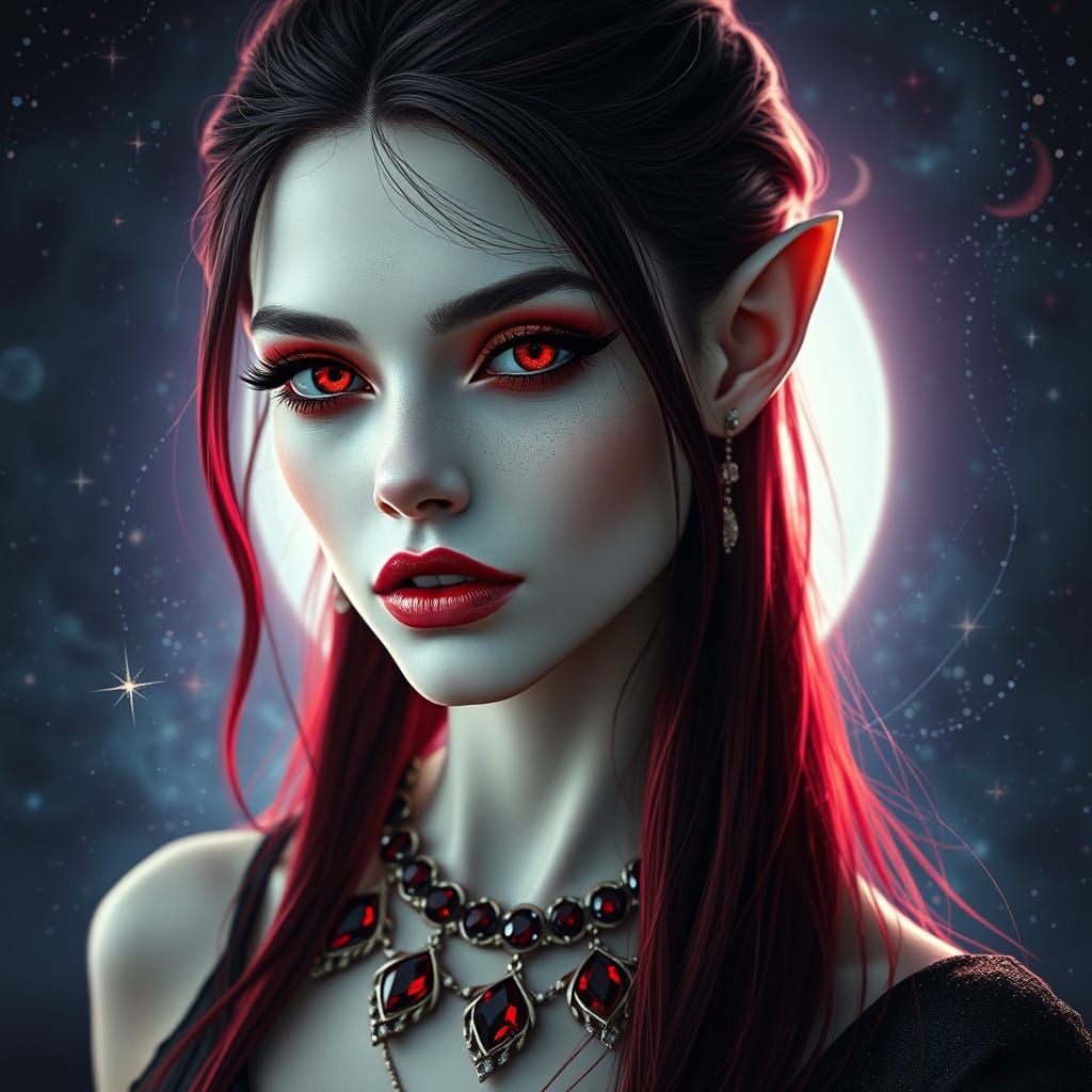 Dark Vampire Queen Reigns in Ethereal Realism