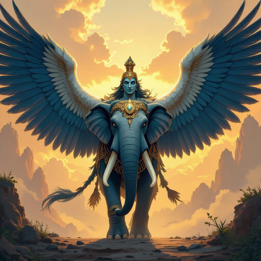 Majestic Garuda in Epic Fantasy Art Style
