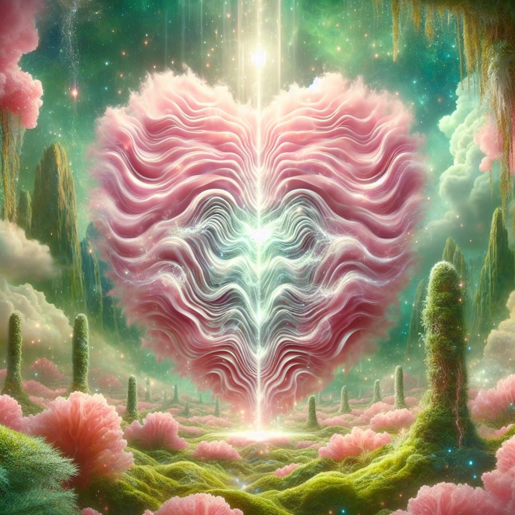 Heart Chakra Liberation in Soft Pink and Moss Green