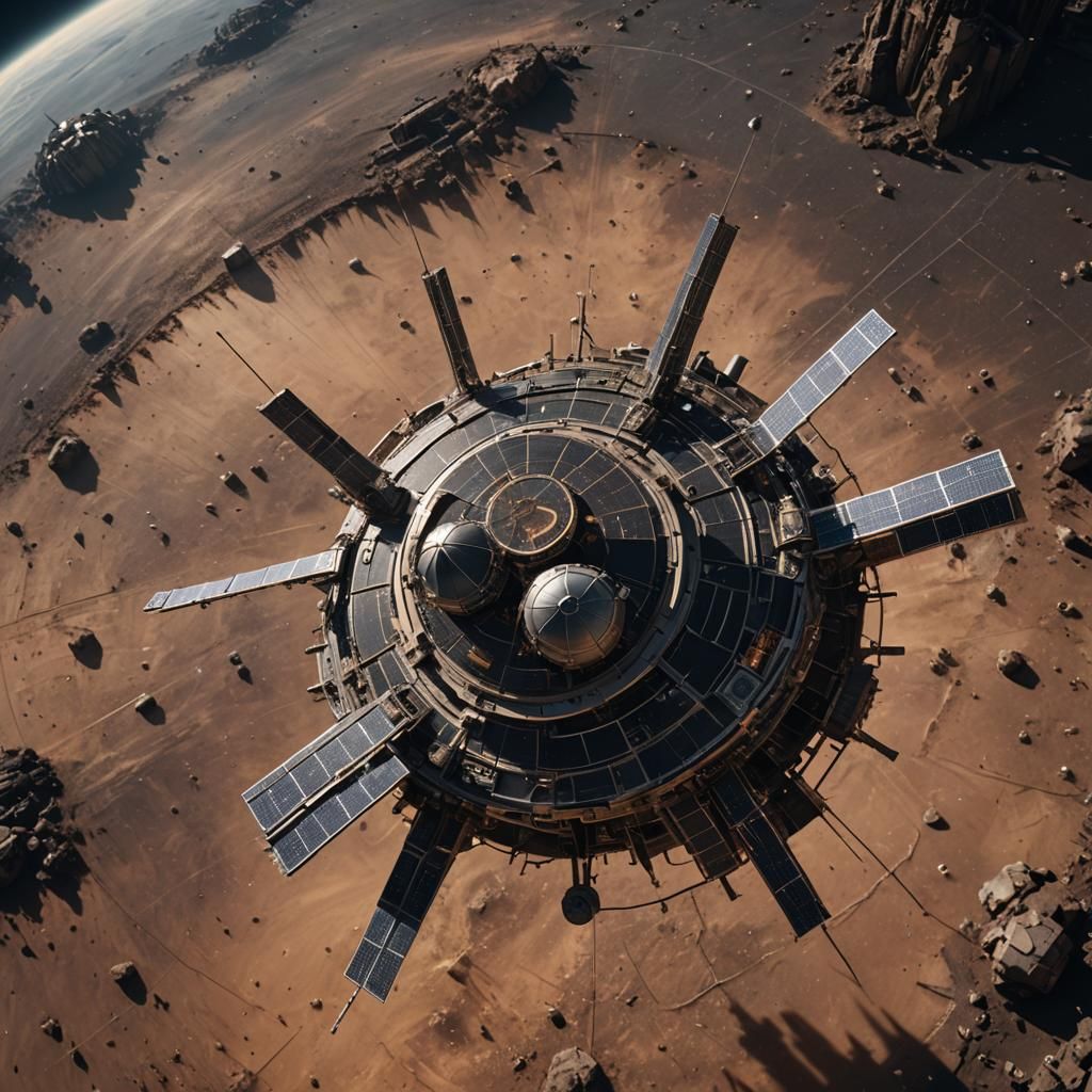 Gigantic Satellite Drifting in Desolate Space