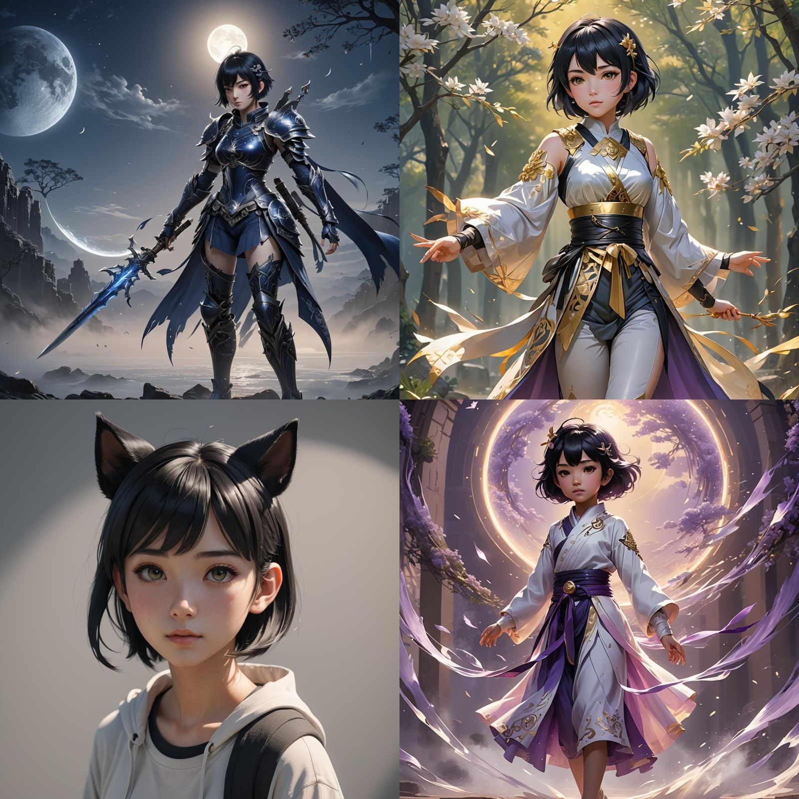 Anime Style Shadar-Kai Child with Black Hair