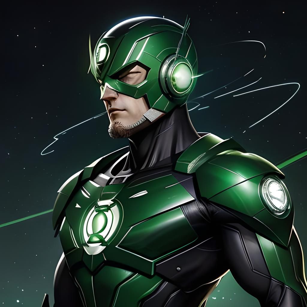 Green Lantern in Glowing Green Mecha