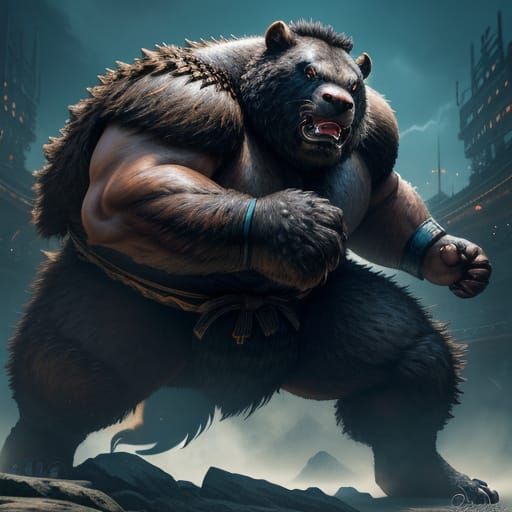 Epic Sumo Brute in Hyper-Realistic Digital Painting