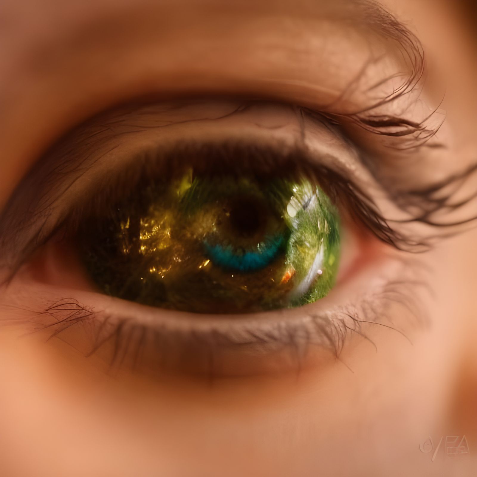 Surreal Fiberoptic Eye in Cyberpunk Style