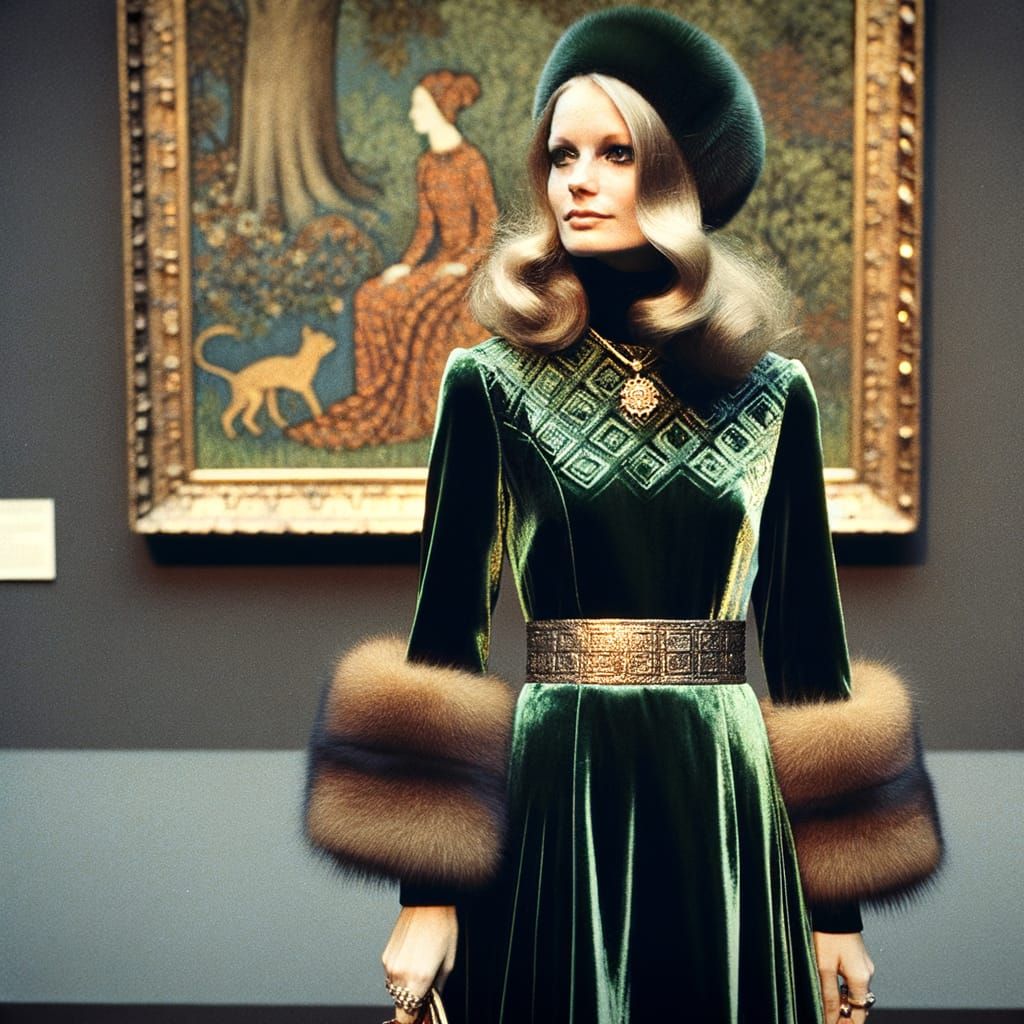 "En vert et or " Haute couture automne -hiver 1972- 1973.
