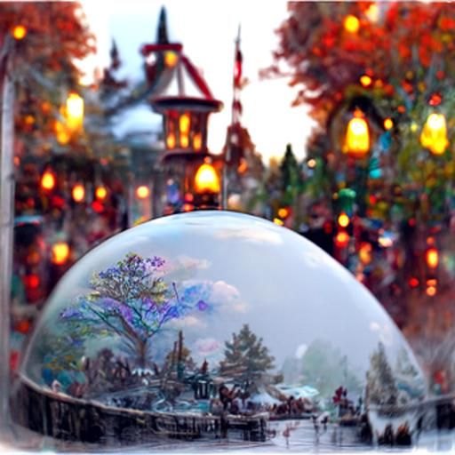 Glass Globe Winter Wonderland in Ethereal Style