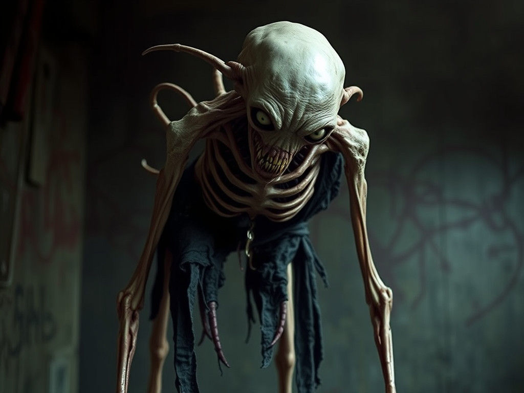 Dark Fantasy Creature in a Haunting, Surreal Landscape