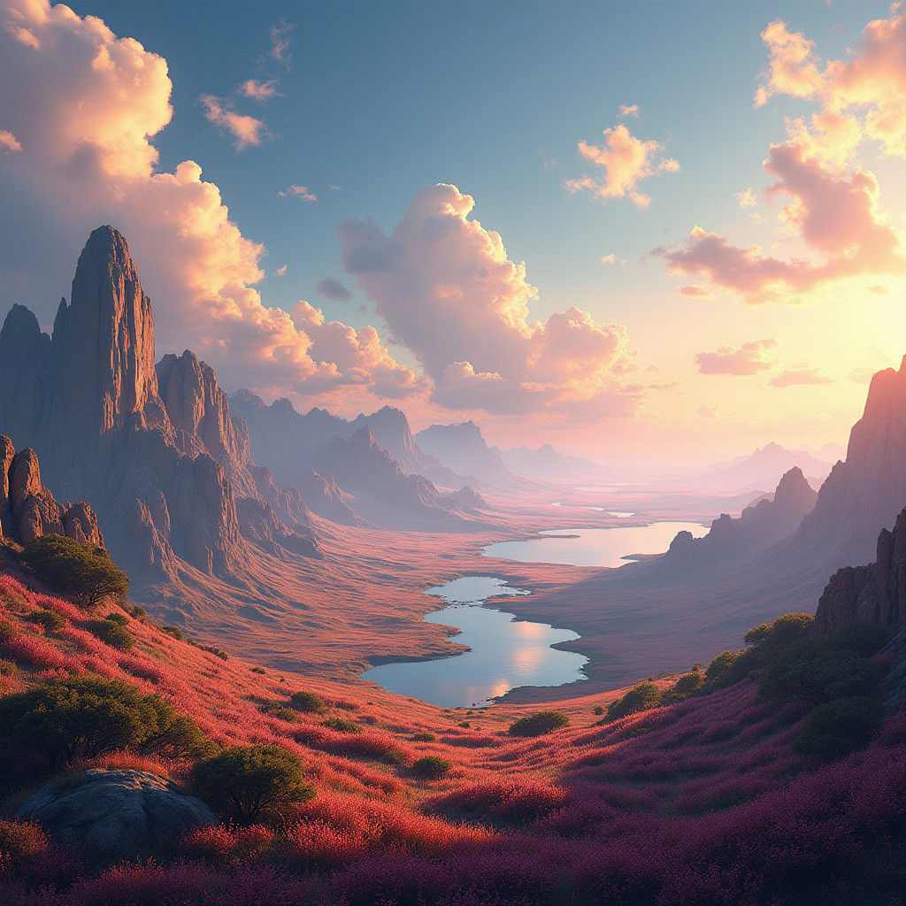 Fantastical Flat Earth Landscape in 8K Resolution