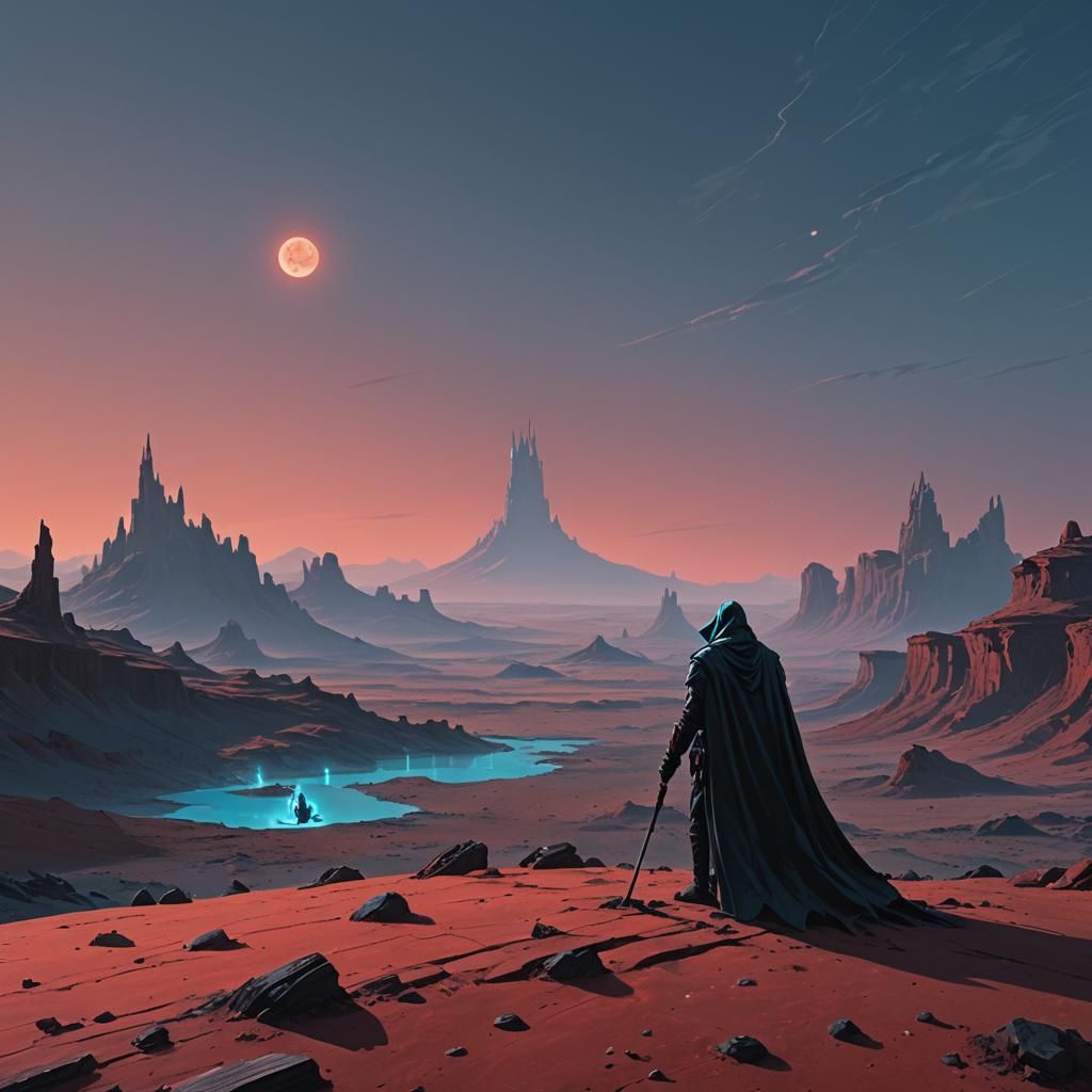 Martian Vampire in Dreamlike Gothic Sci-Fi Style