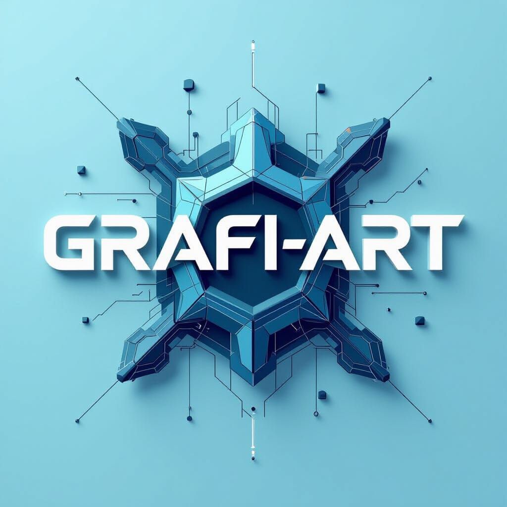 Futuristic Geometric Wordmark Logo for Grafi-art