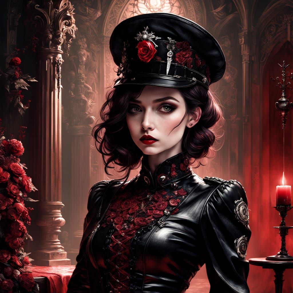 Gothic Noir Police Officer Portrait