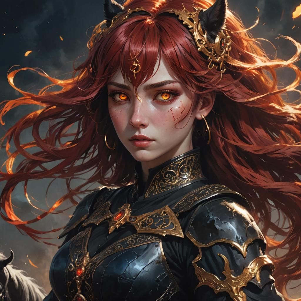 Makima Rides Forth in Dark Fantasy Art