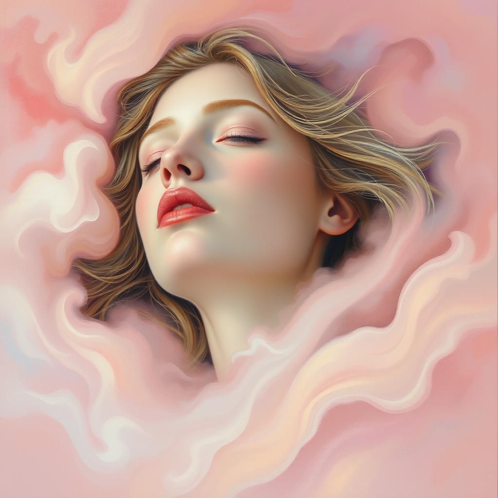 Ethereal Woman in a Dreamy Surrealist Landscape