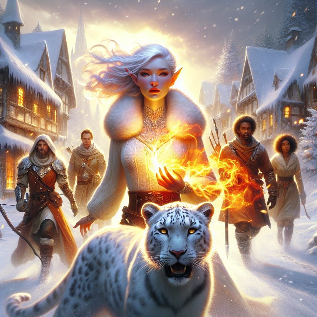 Turadai casting flame aura to try to warm herself and her co...