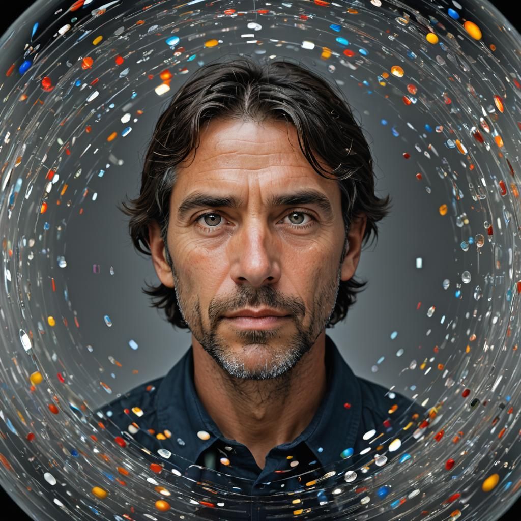 Nested Glass Spheres: Professional Studio Portrait