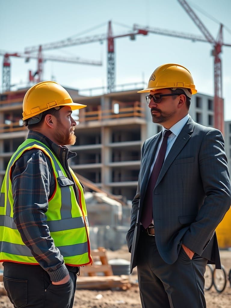 Construction Site Workplace Scene Realistic Photo