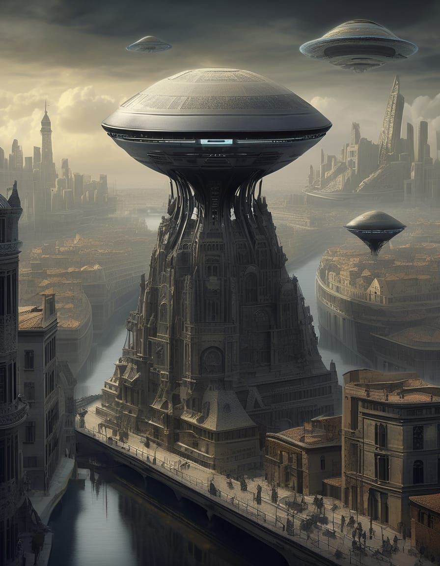 Mona Lisa Meets Alien in Futuristic Renaissance Masterpiece