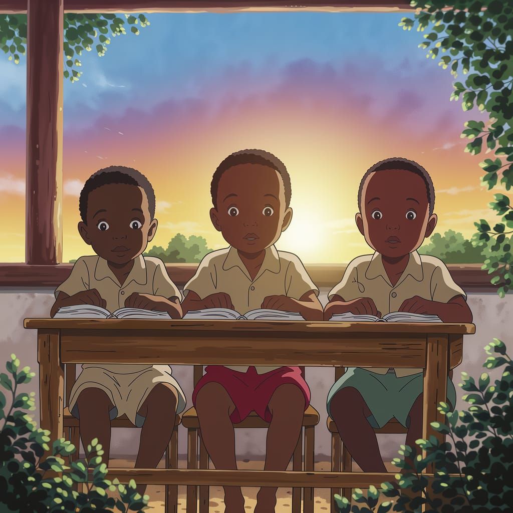 Hopeful Young Minds in an Open-Air Classroom