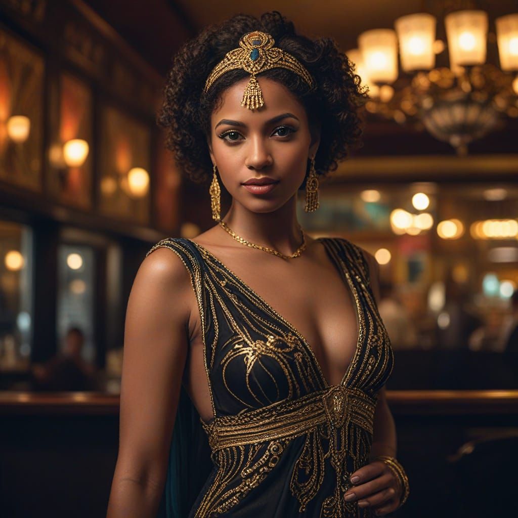 Egyptian Queen in Jazz Club: Photographic Portrait