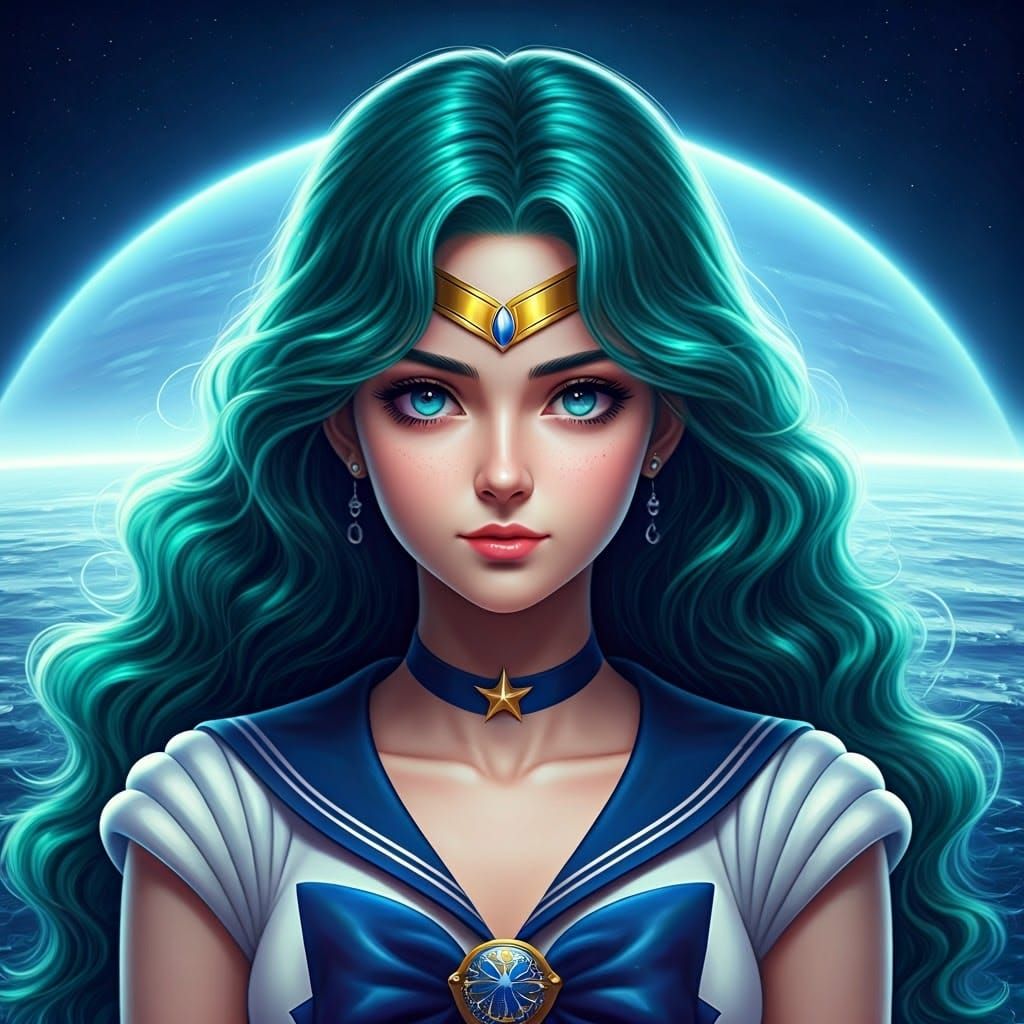 Sailor Neptune in Ethereal, Dreamy Portrait