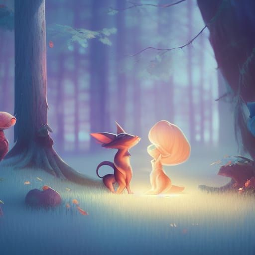 Magical Forest Creatures in Digital Illustration