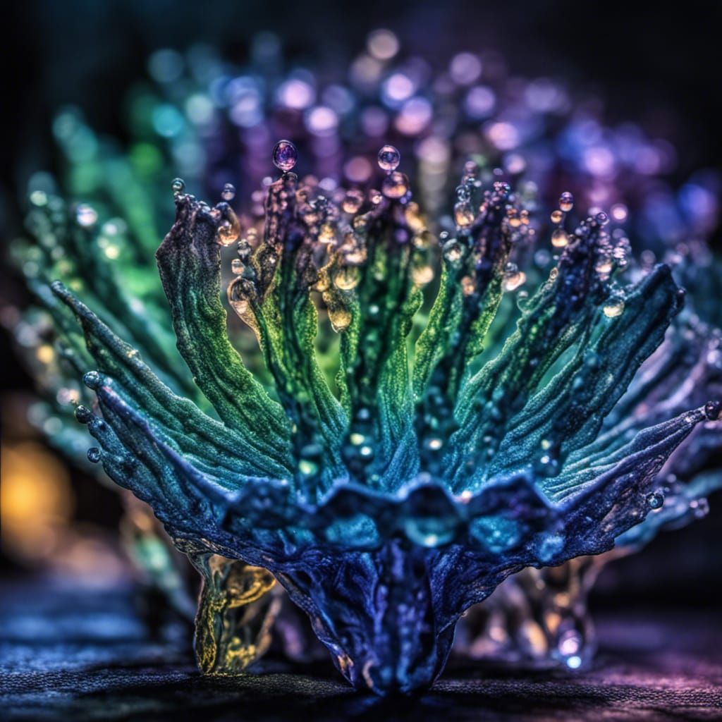 Bioluminescent Micro Algae Glass Origami in Alcohol Ink