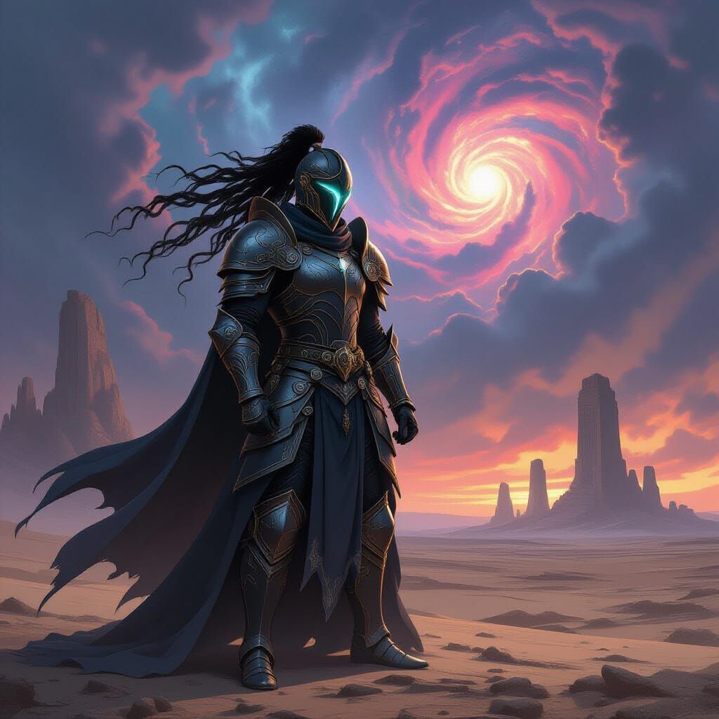 African American Super Saiyan in Dark Fantasy Armor