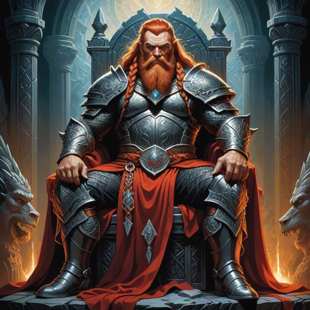 Ancient Dwarven King in Runic Armor
