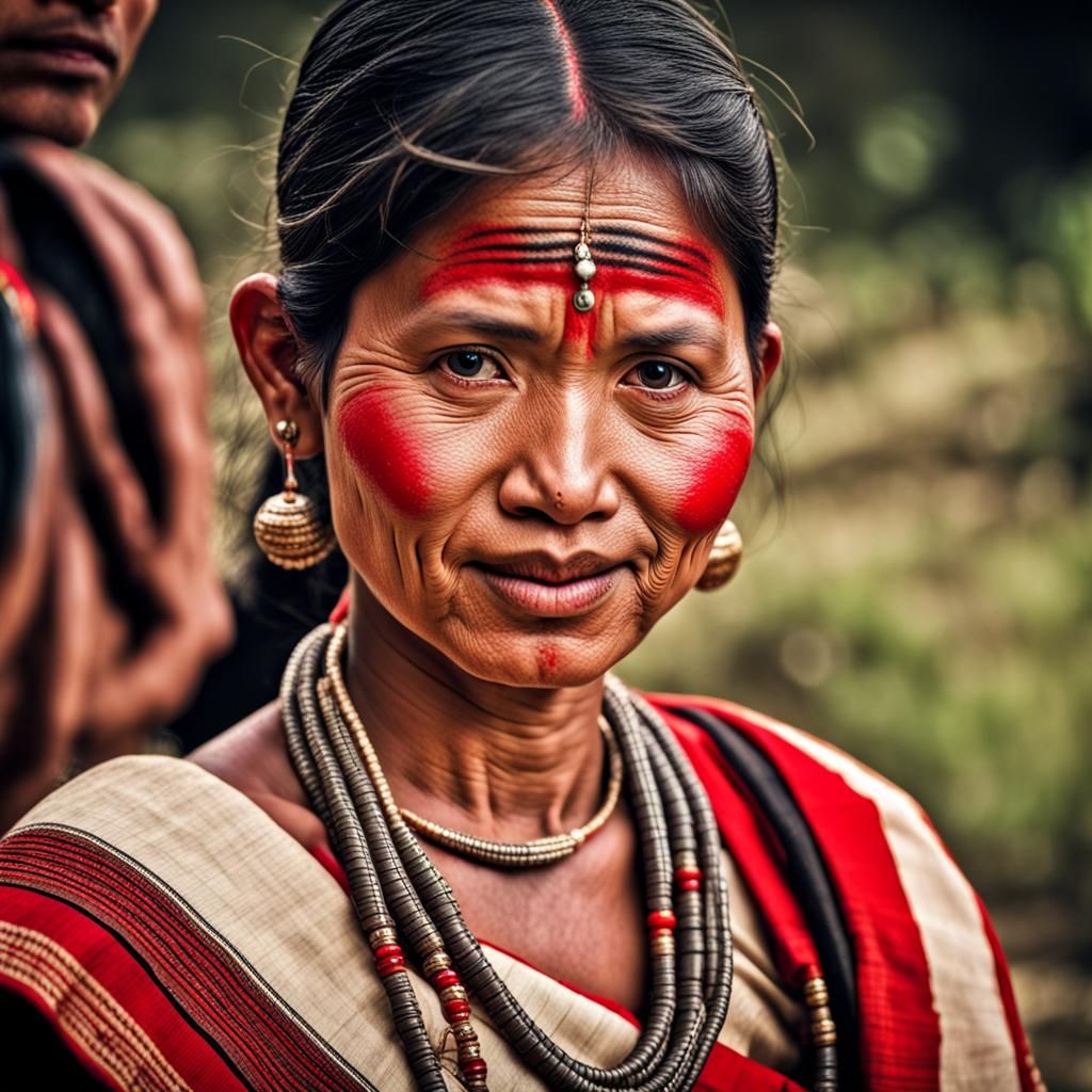 Hyperrealistic Bihu Tribe People in High Definition